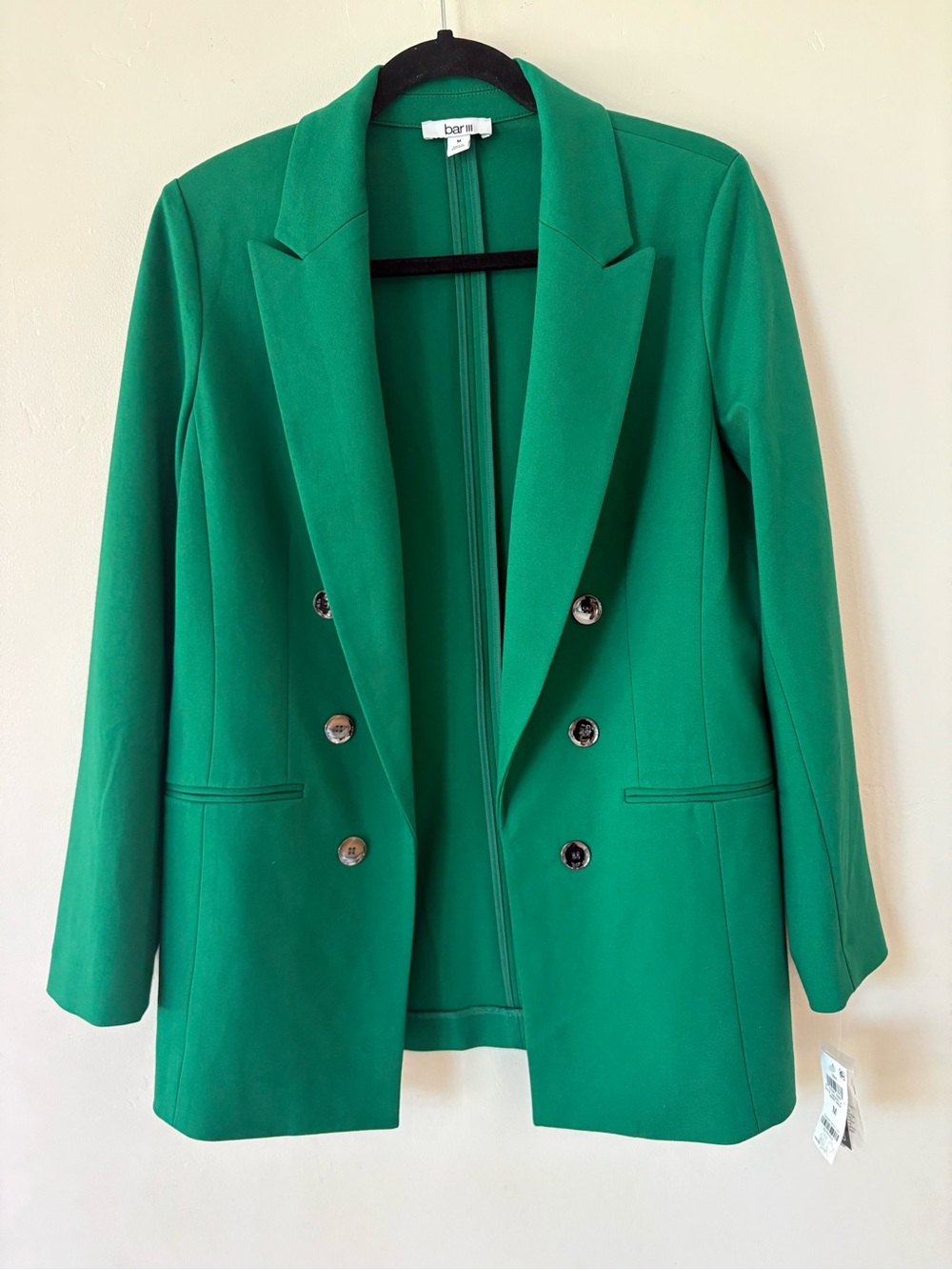 Bar III Emerald Green Double-Breasted Blazer
